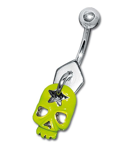SKULL BELLY BUTTON PIERCING